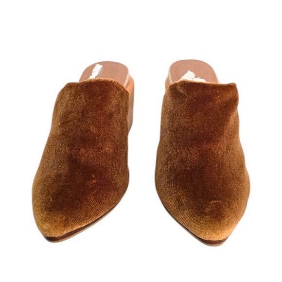 James Smith Velvet Le Point Pointed Toe Mules in Marigold Sz 37 (6) - Picture 3 of 8